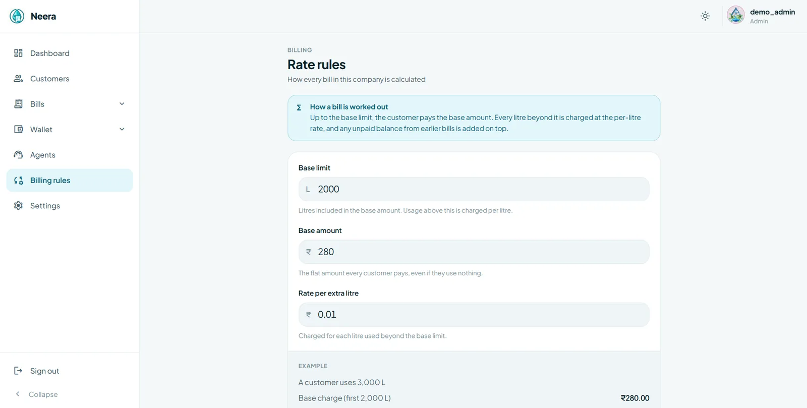 Rate rules